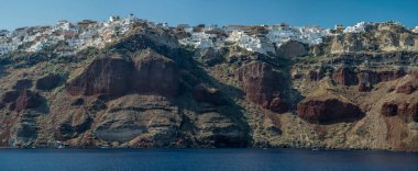 Santorini adasının volkanik manzarası. Yüksek kalite fotoğraf