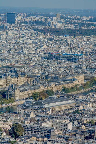 view of the city of Paris from the top of the Eiffel Tower. High quality photo