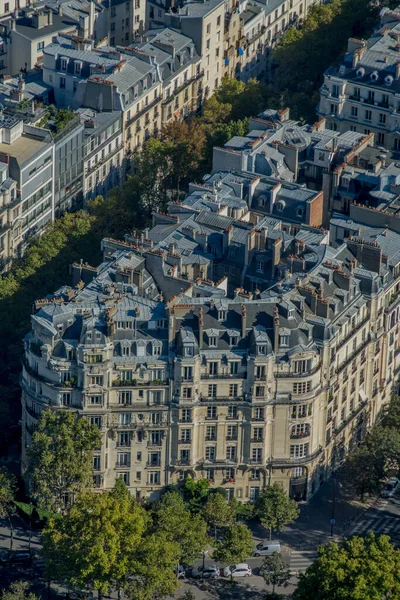 Uitzicht Stad Parijs Vanaf Top Van Eiffeltoren Hoge Kwaliteit Foto — Stockfoto