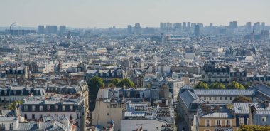 Eyfel Kulesi 'nin tepesinden Paris manzarası. Yüksek kalite fotoğraf