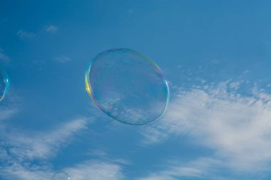 Gökyüzünde sabun köpükleri. Yüksek kalite fotoğraf