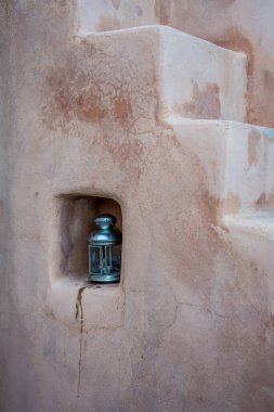 Santorini 'deki Oia köyünün manzarası. Yüksek kalite fotoğraf