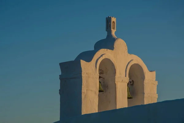 Kilátás Nyílik Falu Oia Santorini Naplementekor Kiváló Minőségű Fénykép — Stock Fotó