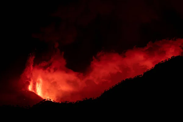 Erupting Volcano Island Palma Canary Islands Spain High Quality Photo — Foto Stock