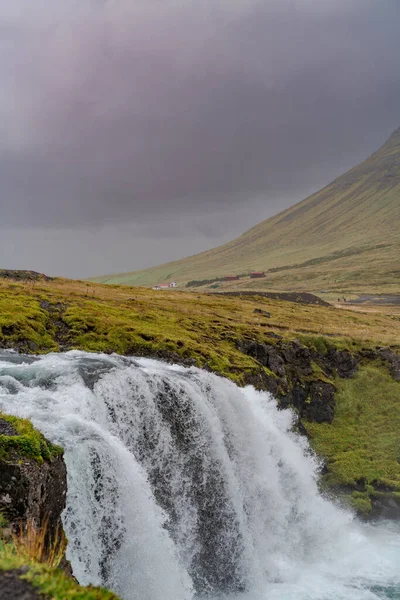 Впечатляющий Водопад Seljalandsfoss Исландии Высокое Качество Фото — стоковое фото