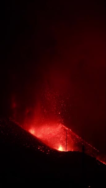 Erupting Volcano Island Palma Canary Islands Spain High Quality Photo — Stok video