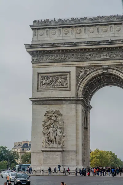 Zbliżenie Łuku Triumfalnego Paryżu Wysokiej Jakości Zdjęcie — Zdjęcie stockowe