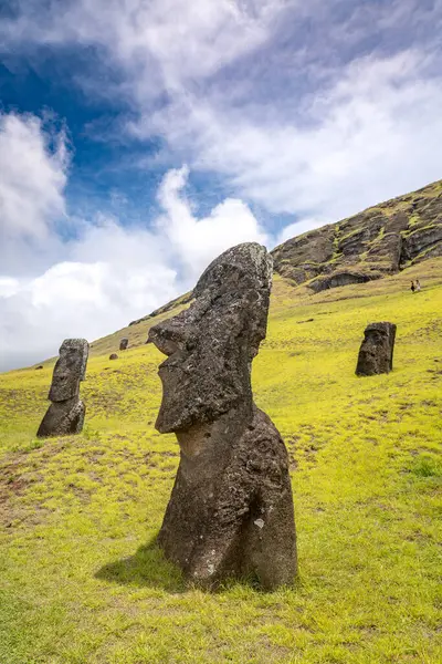 Moais Quarry Rano Raraku Rapa Nui Easter Island High Quality — Stock Photo, Image