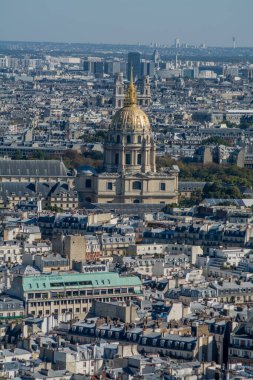 Les Invalides, Paris 'in hava manzarası. Yüksek kalite fotoğraf
