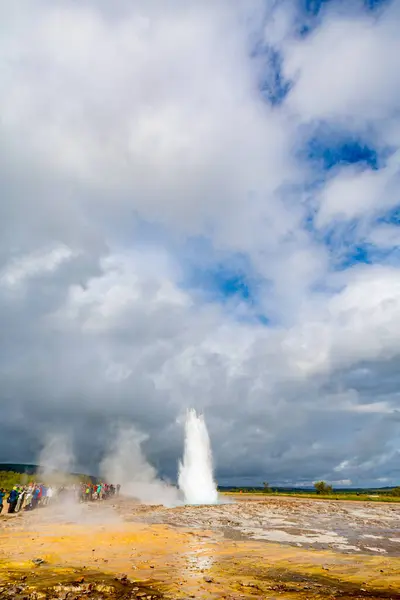 Spectacular Geyser Action Iceland High Quality Photo — Stock Photo, Image