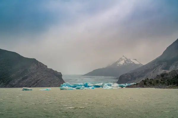 Grå Glaciär Torres Del Paine Nationalpark Chilenska Patagonien Högkvalitativt Foto — Stockfoto