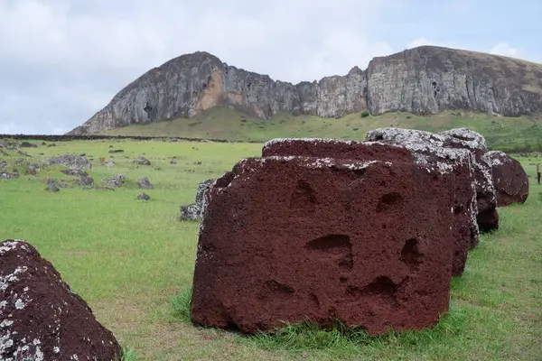 Tongariki 'de moais, Rapa Nui, Paskalya Adası. Yüksek kalite fotoğraf