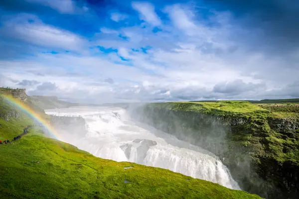 Θεαματικός Καταρράκτης Gullfoss Στην Ισλανδία Υψηλής Ποιότητας Φωτογραφία — Φωτογραφία Αρχείου