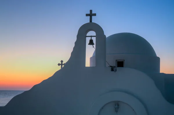 Igreja Ortodoxa Míconos Nascer Sol Foto Alta Qualidade — Fotografia de Stock