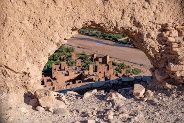 Fas 'taki Ait Ben Haddu' nun Ksar 'ı. Yüksek kalite fotoğraf