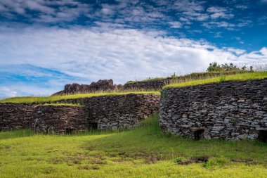 Rapa Nui, Paskalya Adası manzarası. Yüksek kalite fotoğraf