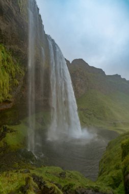 İzlanda 'daki muhteşem Seljalandsfoss şelalesi. Yüksek kalite fotoğraf