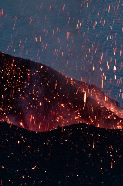 erupting volcano on the island of Stromboli. High quality photo clipart