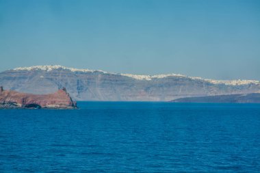 Santorini adasının volkanik manzarası. Yüksek kalite fotoğraf