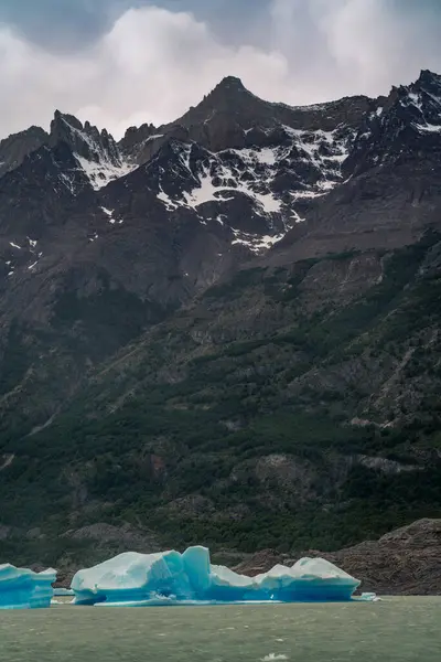 stock image Grey glacier in Torres del Paine National Park, in Chilean Patagonia. High quality photo