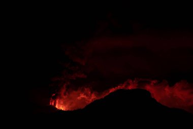 Erupting volcano on the island of La Palma, Canary Islands, Spain. High quality photo
