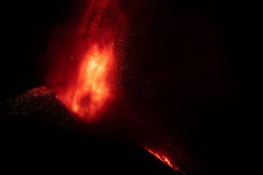 Erupting volcano on the island of La Palma, Canary Islands, Spain. High quality photo