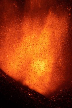 Erupting volcano on the island of La Palma, Canary Islands, Spain. High quality photo