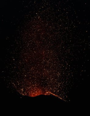 erupting volcano on the island of Stromboli. High quality photo clipart