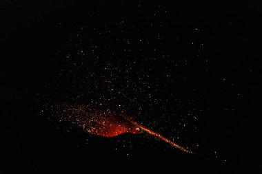 erupting volcano on the island of Stromboli. High quality photo clipart