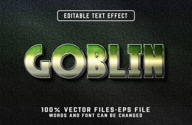 Goblin 3d realistic text effect premium vectors