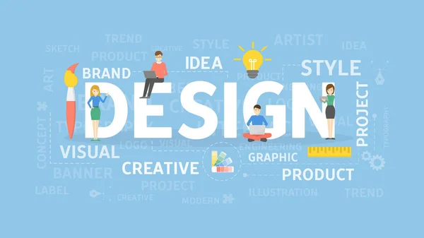 Illustrazione Del Concetto Design Idea Stile Creatività Progetti — Vettoriale Stock