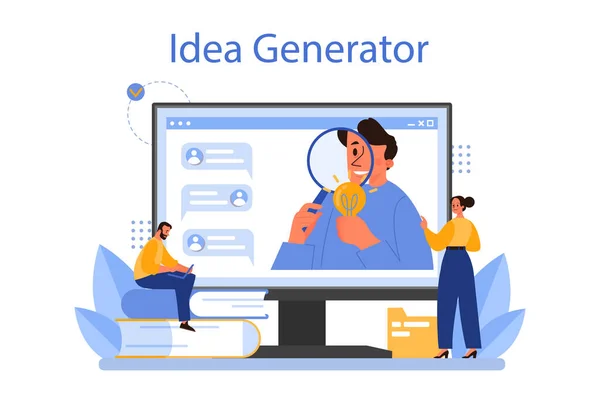 Ideia Serviço Online Plataforma Inovação Criativa Geração Soluções Negócios Gerador — Vetor de Stock