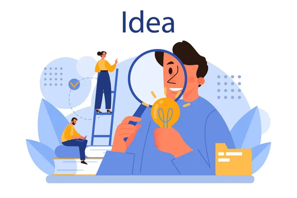 Ideia Conceito Inovação Criativa Geração Soluções Negócios Inspiração Imaginação Num — Vetor de Stock