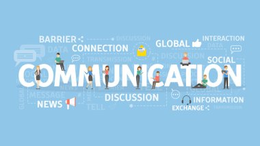 Communication concept illustration. Idea of discussion, interaction and exchanging. clipart
