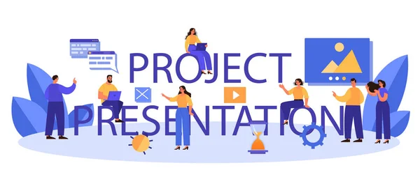 Project Presentation Typographic Header Project Development Presentation Idea Project Planning — Stockový vektor