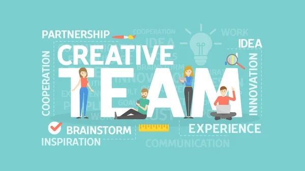 Creative Team Concept Illustration Idea Cooperation Brainstorming Innovation — Διανυσματικό Αρχείο