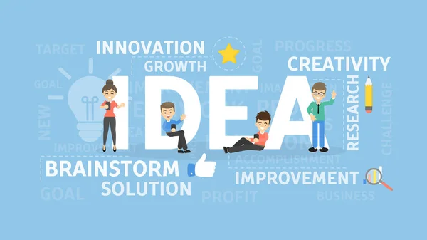 Idéia Ilustração Conceito Solução Criatividade Brainstorm Inovação —  Vetores de Stock