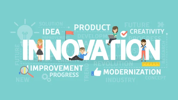 Illustrazione Del Concetto Innovazione Idea Creatività Miglioramento Idee — Vettoriale Stock