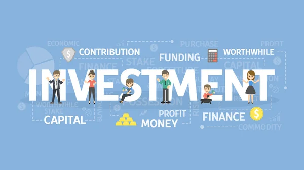 Illustration Des Investitionskonzepts Idee Von Geld Finanzen Und Kapital — Stockvektor