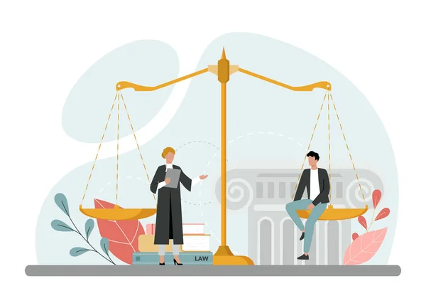 Yargıç Konsepti Mahkeme Çalışanı Adalet Hukuktan Yanadır Geleneksel Siyah Cüppeli — Stok Vektör