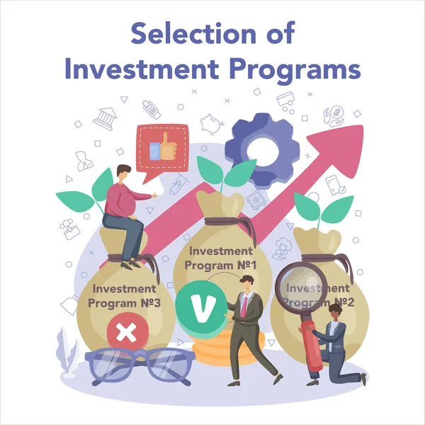 Konsultan Keuangan Pemilihan Program Investasi Investasi Negara Analisis Fundamental Deversification - Stok Vektor