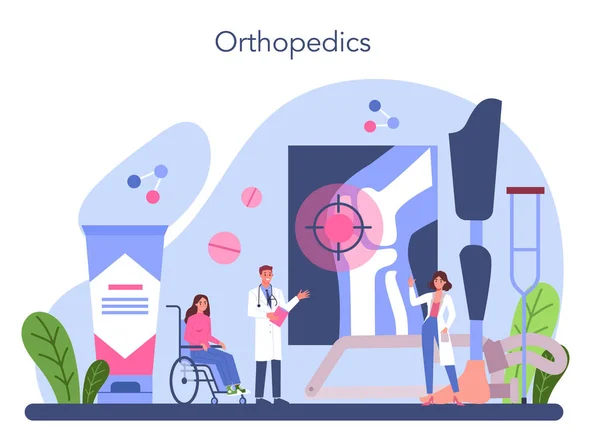 Orthopedics Doctor Idea Joint Bone Treatment Human Anatomy Bone Structure — Stock Vector