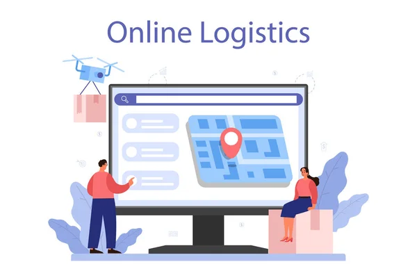 Supply Online Service Platform B2B Idea Global Logistic Transportation Service — Διανυσματικό Αρχείο