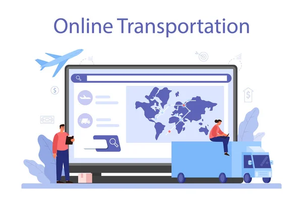Dostawa Usługi Online Lub Platformy Pomysł B2B Globalne Usługi Logistyczne — Wektor stockowy