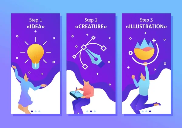 Izometrikus Sablon App Koncepció Lány Tervező Működik Felhívja Álmok Teremt — Stock Vector