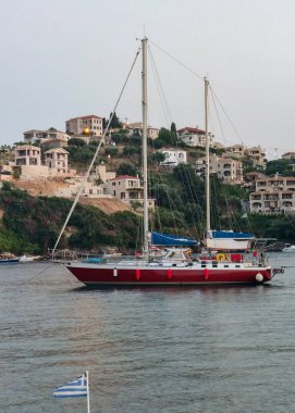 Magical sunset in Sivota Thesprotia Greece travel destination.