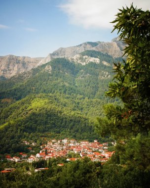 Kuzey Ege Denizi 'ndeki Thassos veya Yunan adasındaki Potamia köyü.