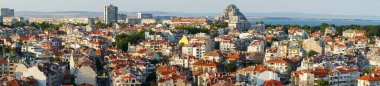Bulgaristan 'ın Burgaz kenti, önemli bir sanayi, ulaştırma, kültür ve turizm merkezi, panoramik görünümü.