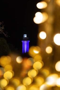 Christmas and New Year decoration in Alexandroupolis Evros region Greece, vibrant colors and lights, touristic destination . clipart