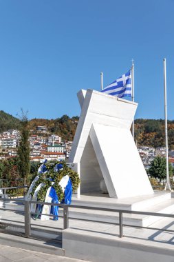 Echinos Greek pomak village near Xanthi, beautiful scenery and minaret architecture, muslim culture and religion. clipart